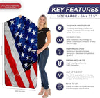 Autoamerics 1-Piece Windshield Sun Shade Grunge American Flag - Image 2