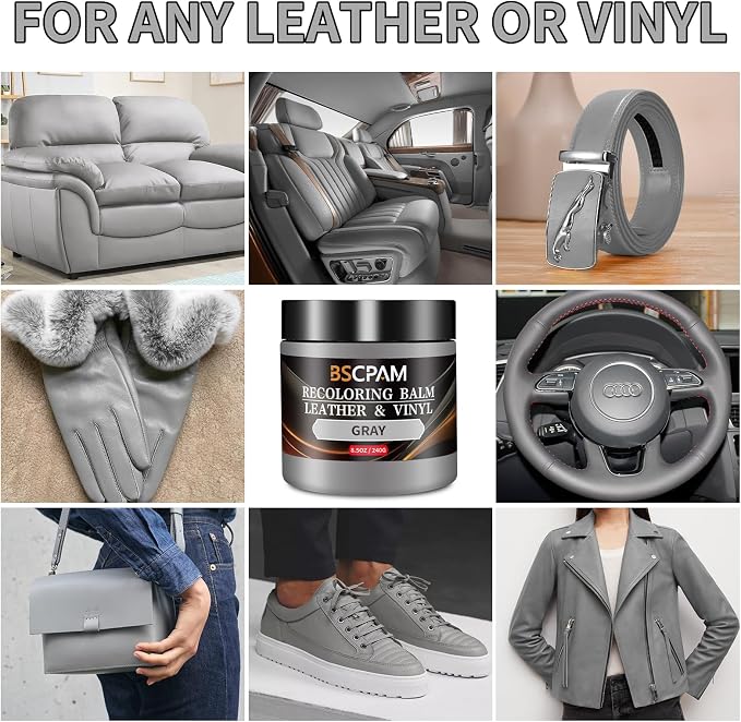 Gray Leather Recoloring Balm, Leather Couch Scratch/Stain Remover, Leather - Image 2