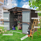 Domi Outdoor Storage Shed 8.2' x 6.2', Metal Steel Utility Tool Shed Storage - Image 3