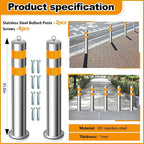 31.5 Inch Stainless Steel Bollard Post - Image 2