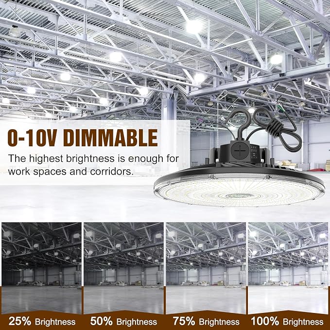 9 Pack 480V LED High Bay Light UL DLC Listed UFO Light 240W 200W 150W Adjustable - Image 5