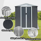 6x4 FT Outdoor Storage Shed, Metal Garden Shed - Image 3