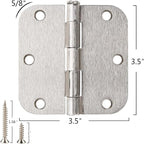 42 Pack Rounded Door Hinges Brushed Nickel 3.5 inch x 3-1/2", 5/8" Radius Heavy - Image 2