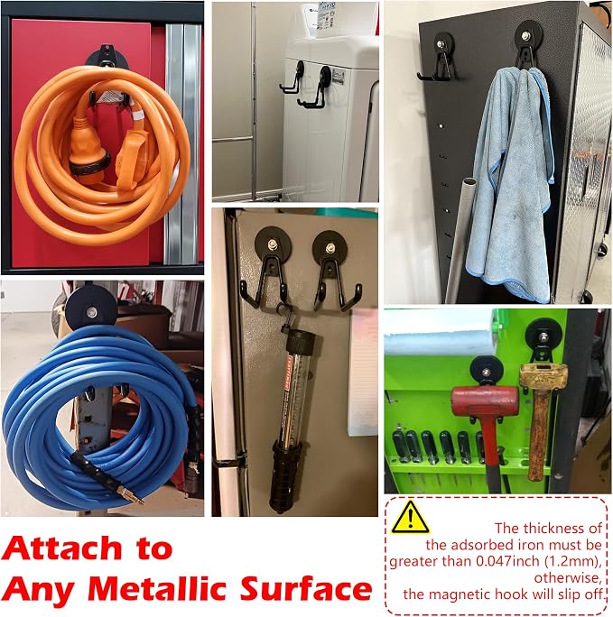 MUTUACTOR Powerful Magnetic Hooks, Non-Slip Heavy Duty Magnetic Hooks - Image 3