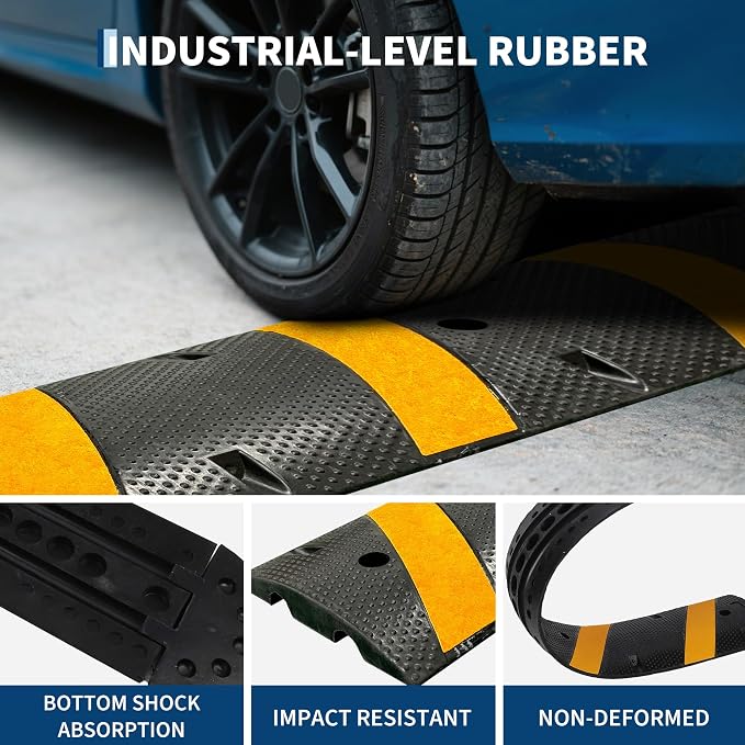 6 ft Speed Bumps Wite End for Road, Heavy-Duty 25, 000 LBS Capacity Traffic - Image 7