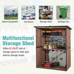 Outdoor Storage Cabinet with Adjustable Shelves, Large Metal Frame Garden Shed - Image 6