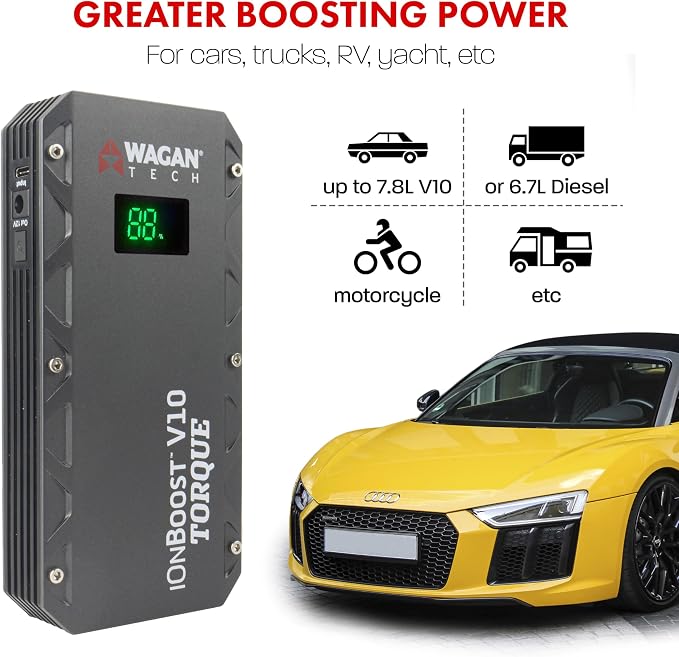 Wagan EL7507 Jump Starter iOnBoost V10 Torque 1000Amp Peak 12V Portable Lithium - Image 5