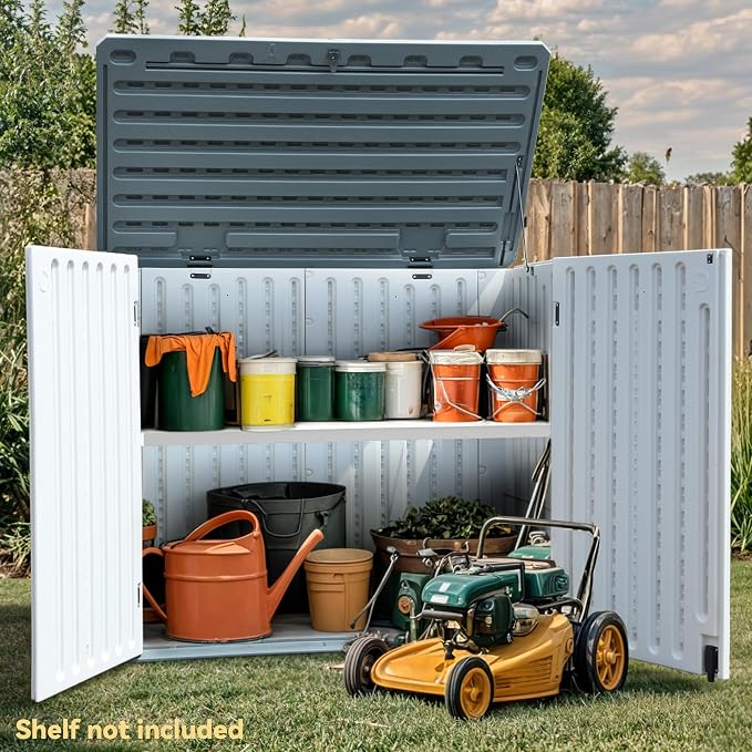 DWVO Outdoor Weather-Resistant Horizontal Storage Shed, 35 Cu Ft Capacity - Image 2