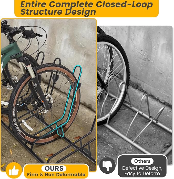 4 Floor Bike Rack, Safeguard Disc Brakes & Derailleurs Design, Waterproof - Image 3