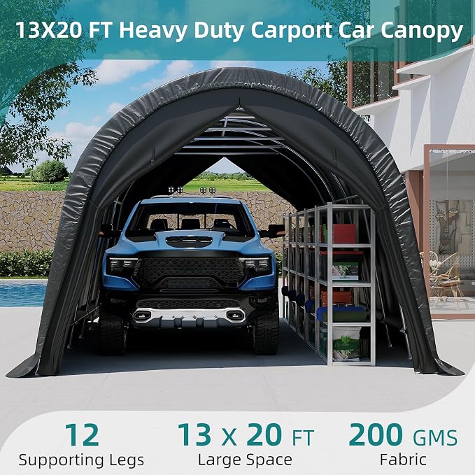 EROMMY Carport 13 x 20 FT Heavy Duty, Portable Garage - Image 7