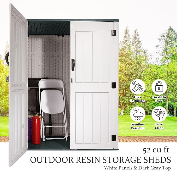 Outdoor Storage Cabinet, 52 Cu ft Resin Storage Box - Image 8
