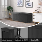 320 Gallon Lockable Resin Deck Box, Waterproof & UV-Resistant Outdoor Storage - Image 6