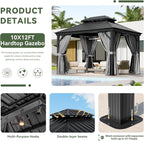Aoxun 10' X 12' Hardtop Gazebo - Image 5