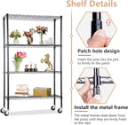 4-Tier Adjustable NSF-Certified Metal Shelf 36L x 14W x 62H Wire Shelving Unit - Image 5
