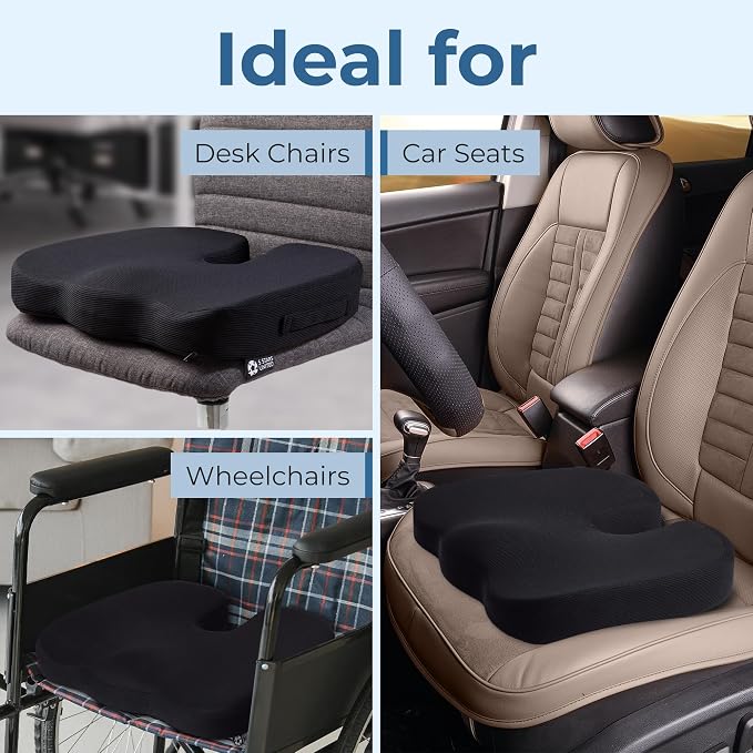5 STARS UNITED Seat Cushion for Tailbone Pain Relief – Memory Foam Lifting - Image 6