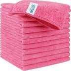 HOMEXCEL Pink Microfiber Cleaning Cloth, 12 Pack Premium Microfiber Towels by HOMEXCEL