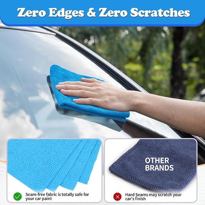 FIXSMITH Shop Towels, Microfiber Cleaning Cloth Bulk, 200 Pack Microfiber Towels - Image 4