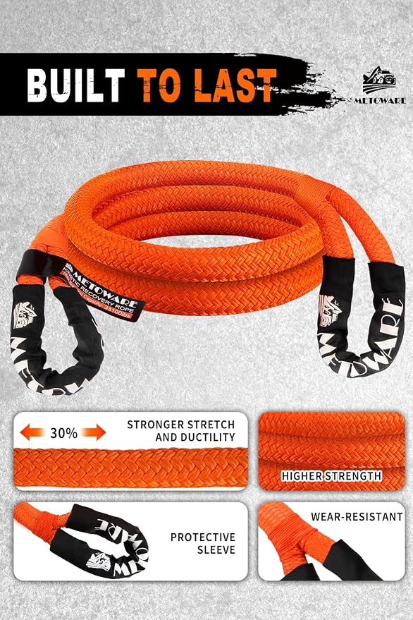METOWARE Kinetic Recovery Rope Offroad Tow Kit - Image 2
