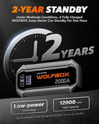 WOLFBOX 2000A Jump Starter, 12000mAh Battery Jumper Starter Portable - Image 9