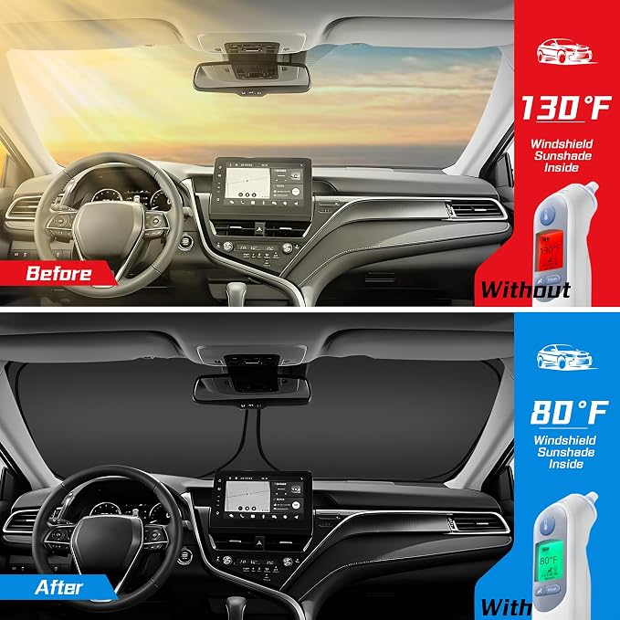 ARISMOTOR Windshield Sun Shade for Honda Accord Sedan 2018-2025, Custom Fit - Image 2