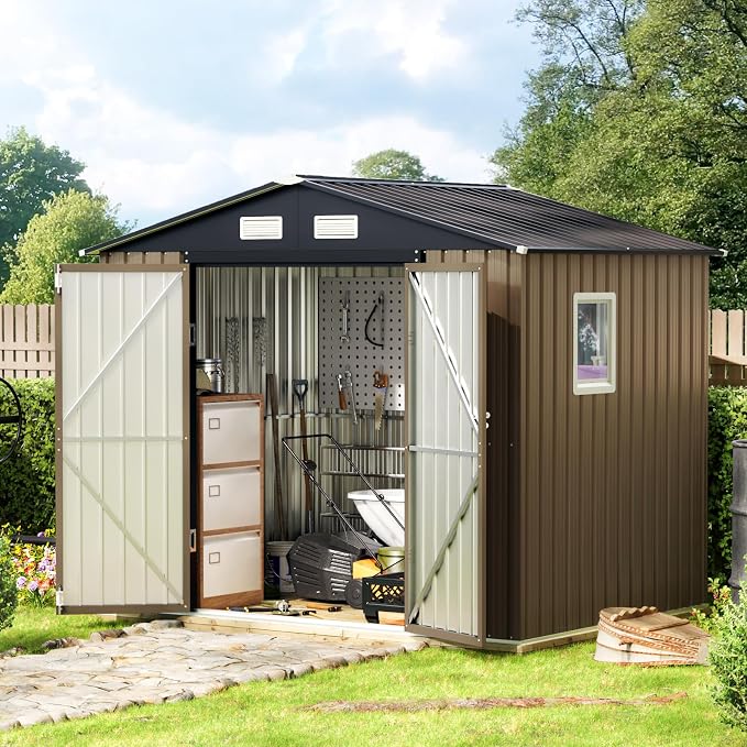 8X6FT Outdoor Steel Storage Shed by MISTMO