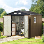 8X6FT Outdoor Steel Storage Shed by MISTMO