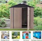 AECOJOY 6' x 6' Outdoor Storage Shed, Metal Shed - Image 3
