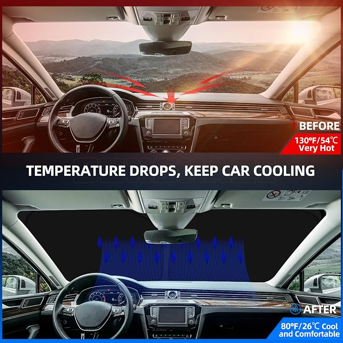 Windshield Sun Shade for Honda HR-V 2016-2022 Foldable HRV Sunshade Custom Fit - Image 2