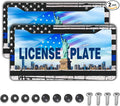 License Plate Frames Black, and Blue License Plate Frame American Flag USA by Unknown