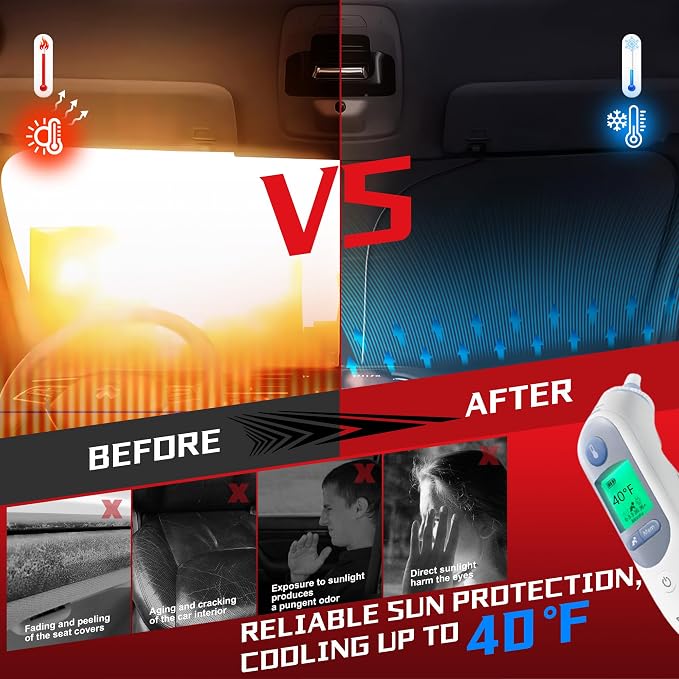 Windshield Sun Shade for 2022-2025 Hyun-dai Ioniq 5 Foldable Sun Sunshade for - Image 4