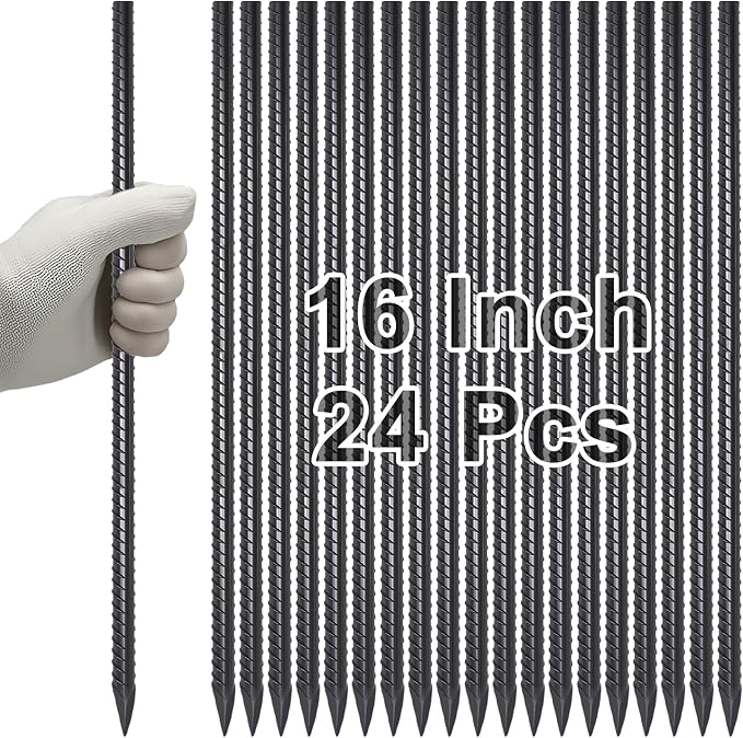 VVOKGO Rebar Stakes 16 Inches Ground Concrete Form Stakes, Straight Metal by VVOKGO