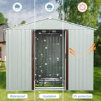 6x5 FT Outdoor Storage Shed, Metal Garden Shed - Image 8