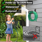 3-H Garden Hose Holder Wall Mount 2 Pack, Solid Steel Hose Hanger wih Extension - Image 5