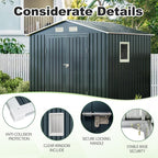 8x6FT Outdoor Steel Storage Shed - Image 3