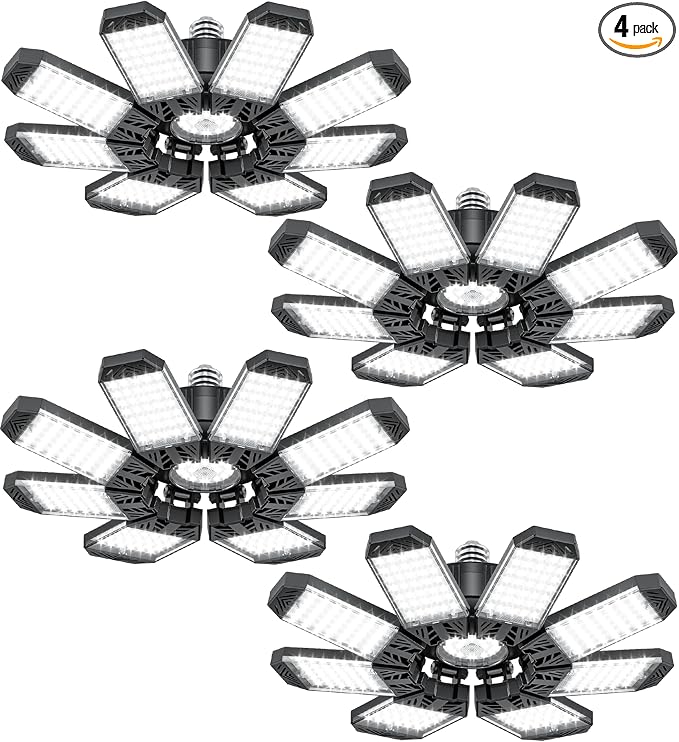 ISKYDRAW LED Garage Lights, 4 Pack Garage Lighting 260W 26000LM Bright Shop by ISKYDRAW
