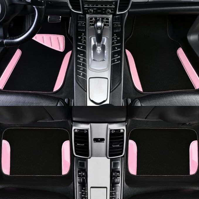 CAR PASS Jelly Waterproof Universal Fit Car Floor Mats, Girly Car Carpet Mats - Image 3
