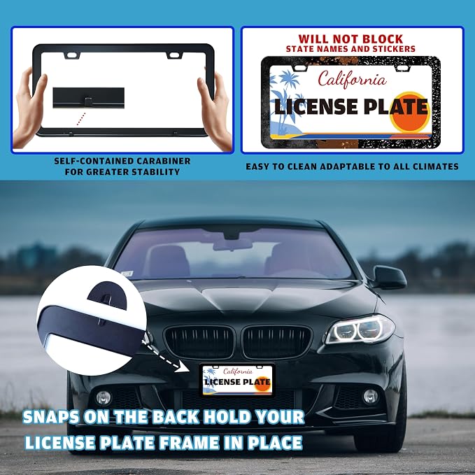 Black and White Snake Crawling License Plate Frame Gothic License Plate Holder - Image 5