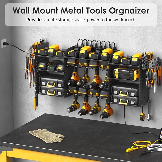 CCCEI Black Large Tools Organizer Wall Mount Charging Station, 39 Inch Long - Image 5