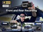 Pelsee P1 Pro Dash Cam Front and Rear, STARVIS 2 Sensor, 4K Dual Dash Camera - Image 2