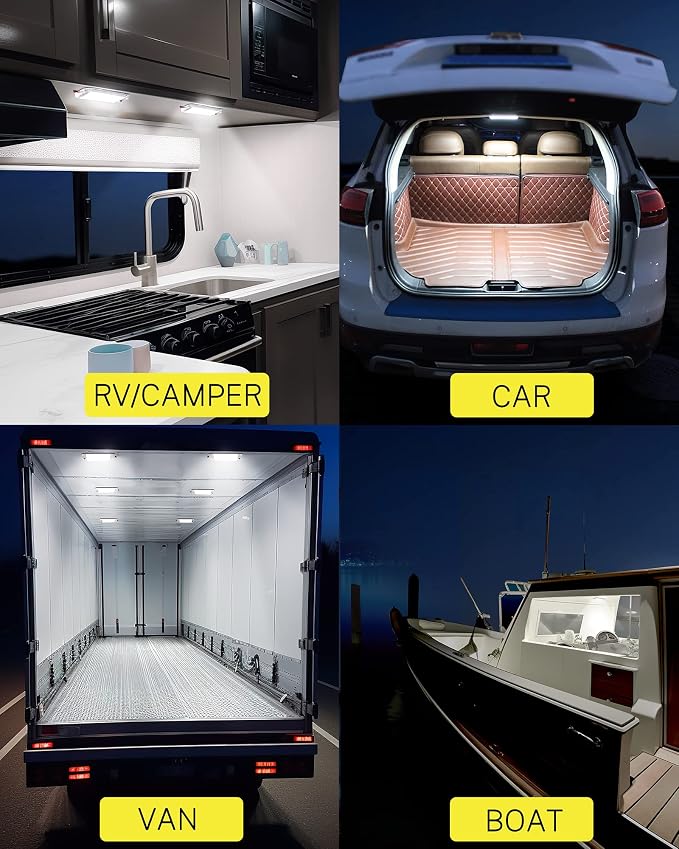 Dome Light for RV Interior, 48LED 800LM Ultra Bright 12 Volt LED White Lights - Image 6
