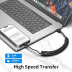 Coiled Lightning Cable 3FT for Car 2Pack, Stretchable iPhone Cord Fast Charging - Image 6