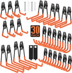30 Pack Garage Hooks with Anti-Slip Coating, Heavy Duty Wall Mount Storage Hooks by Cpais