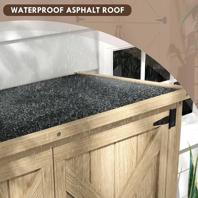 Wooden Garden Shed, Outdoor Storage Cabinet - Image 8