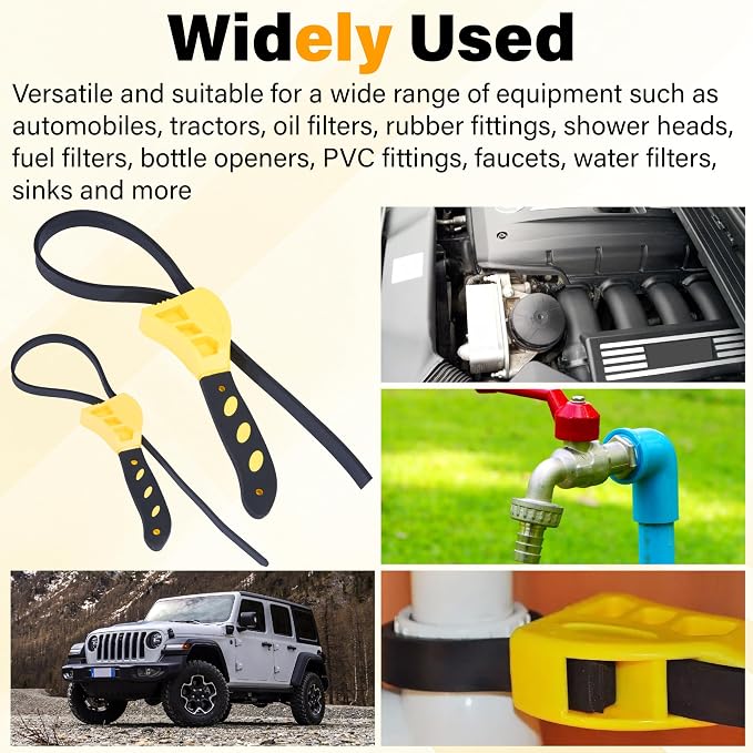 2 PCS Strap Wrench Plumbing, Rubber Strap Wrench, 24 Inch & 19.7 Inch Oil - Image 7