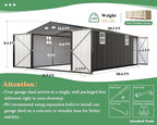 AMERLIFE 13.2x21x8.4 FT Outdoor Metal Garage Shed, Extra Large Storage Shed - Image 2