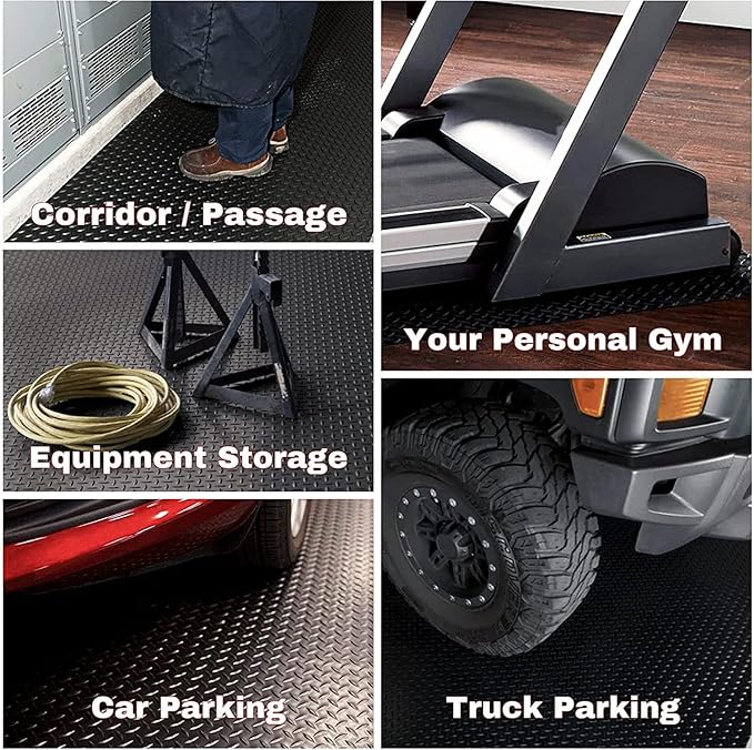 SEAL 6 x 8 Ft Premium Garage Floor Mat, Solid 2.8mm Thickened Black Commercial - Image 6