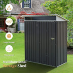 Vongrasig 5 x 3 x 6 FT Outdoor Storage Shed Clearance, Metal Garden Shed - Image 6