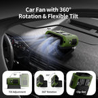 Socool Portable Car Fan - 14500mAh Rechargeable Battery Opearated - Image 4