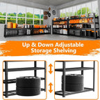 Storage Shelves Heavy Duty 4 PCS, 4-tier Adjustable Metal Industrial Utility - Image 5