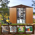 8x10 FT Outdoor Storage Shed, Metal Garden Shed - Image 7
